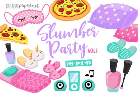 slumber party clipart|slumber party background design.